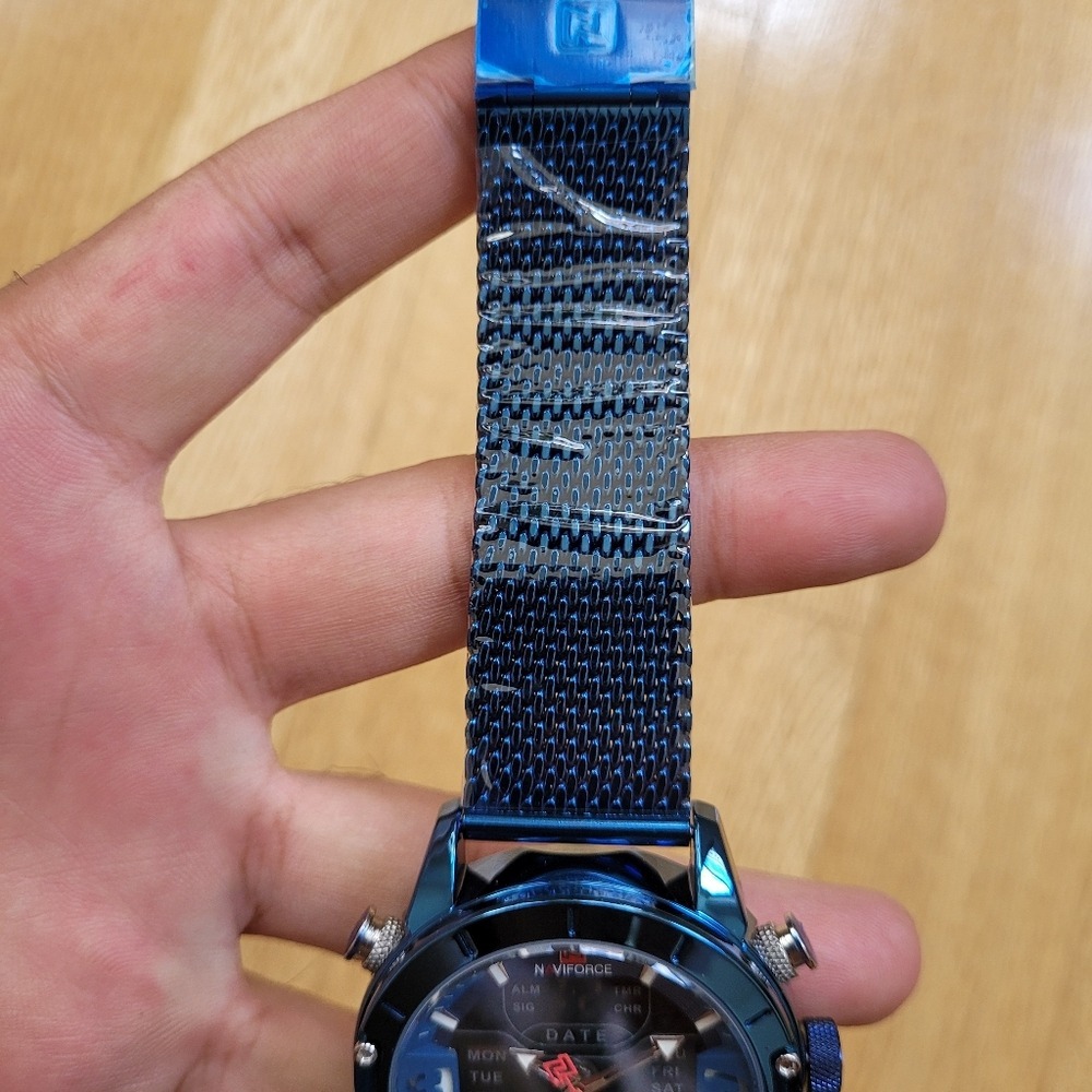 Naviforce Dual Display Chronograph Watch in Stainless Steel For Men - Picture 9 of 11